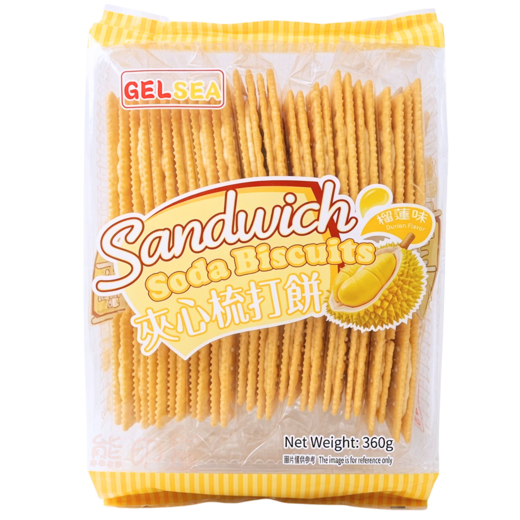 GELSEA 榴槤味夾心梳打餅 360G (黃)