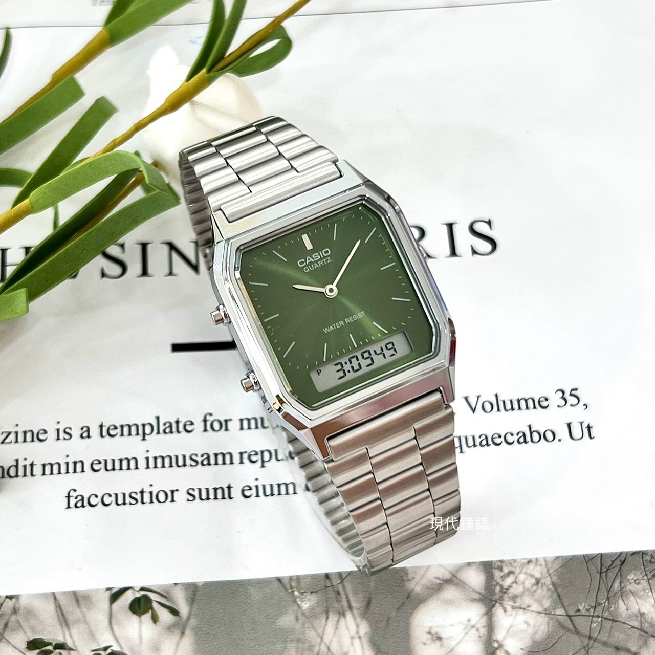 【CASIO 卡西歐】日系復刻版-銀色雙顯中性錶AQ-230A-3A 29.8mm 現代鐘錶