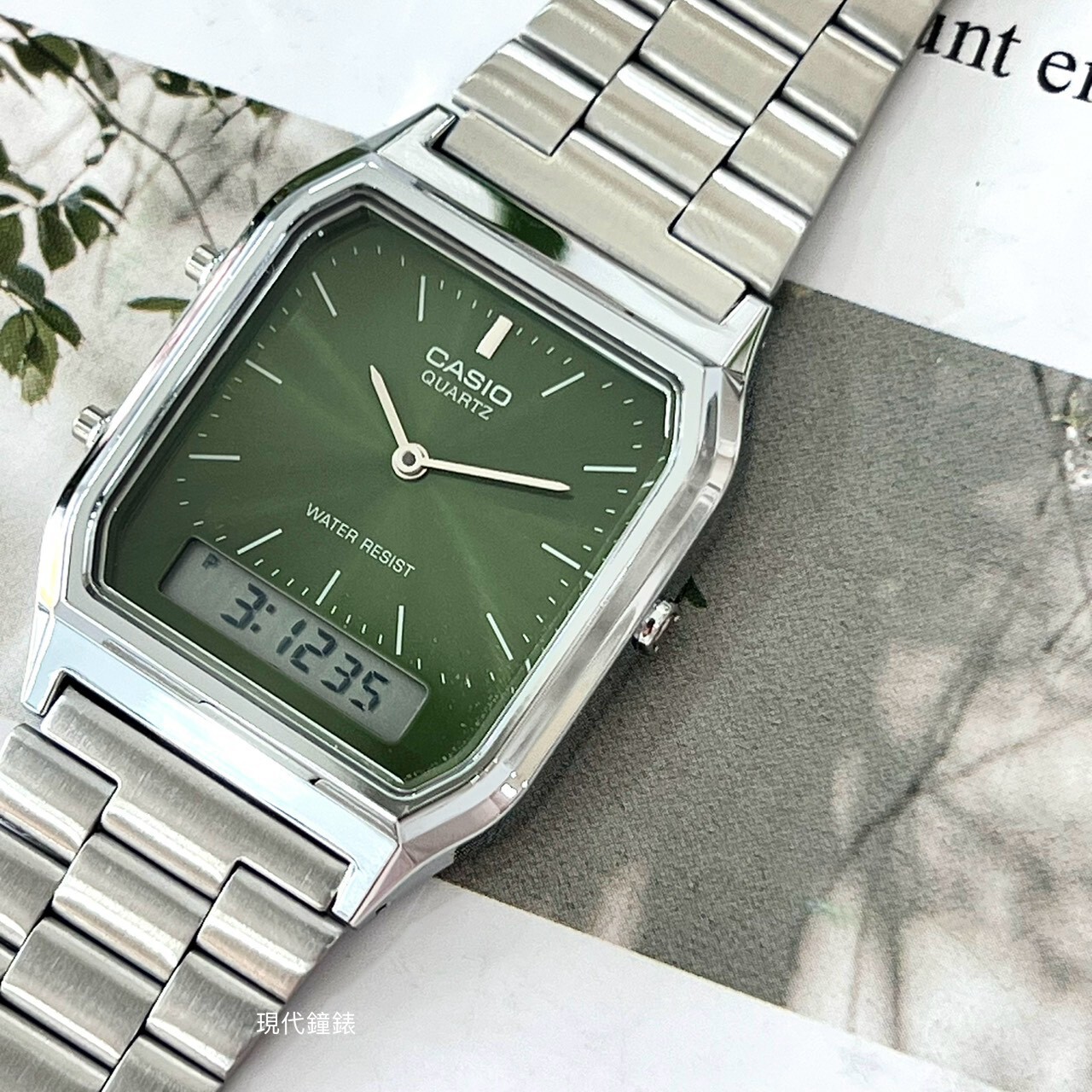 【CASIO 卡西歐】日系復刻版-銀色雙顯中性錶AQ-230A-3A 29.8mm 現代鐘錶