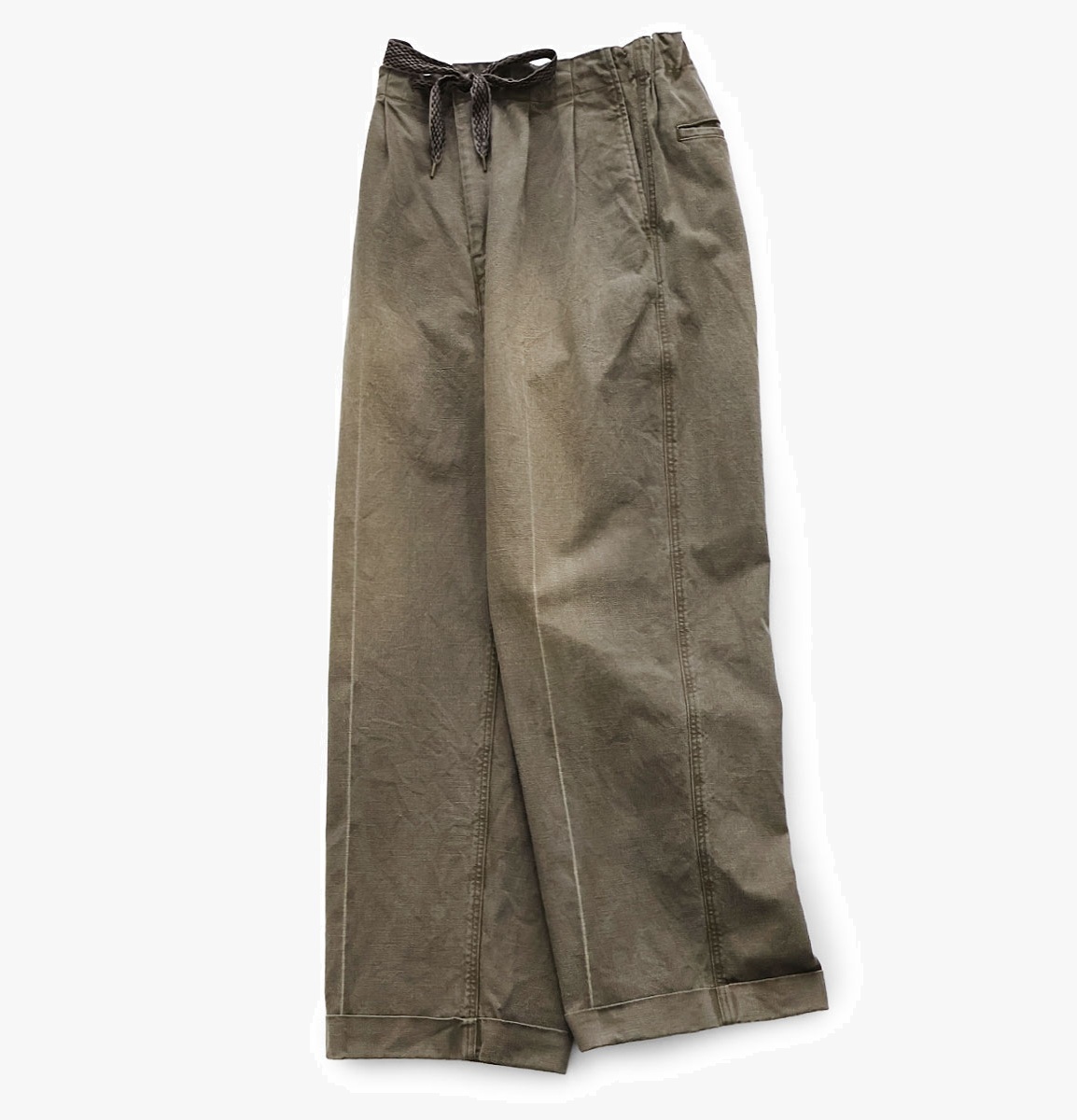 KAPITAL 2026 Canvas Easy Trousers (Center Pleated) - PRE ORDER ITEM (預訂中)