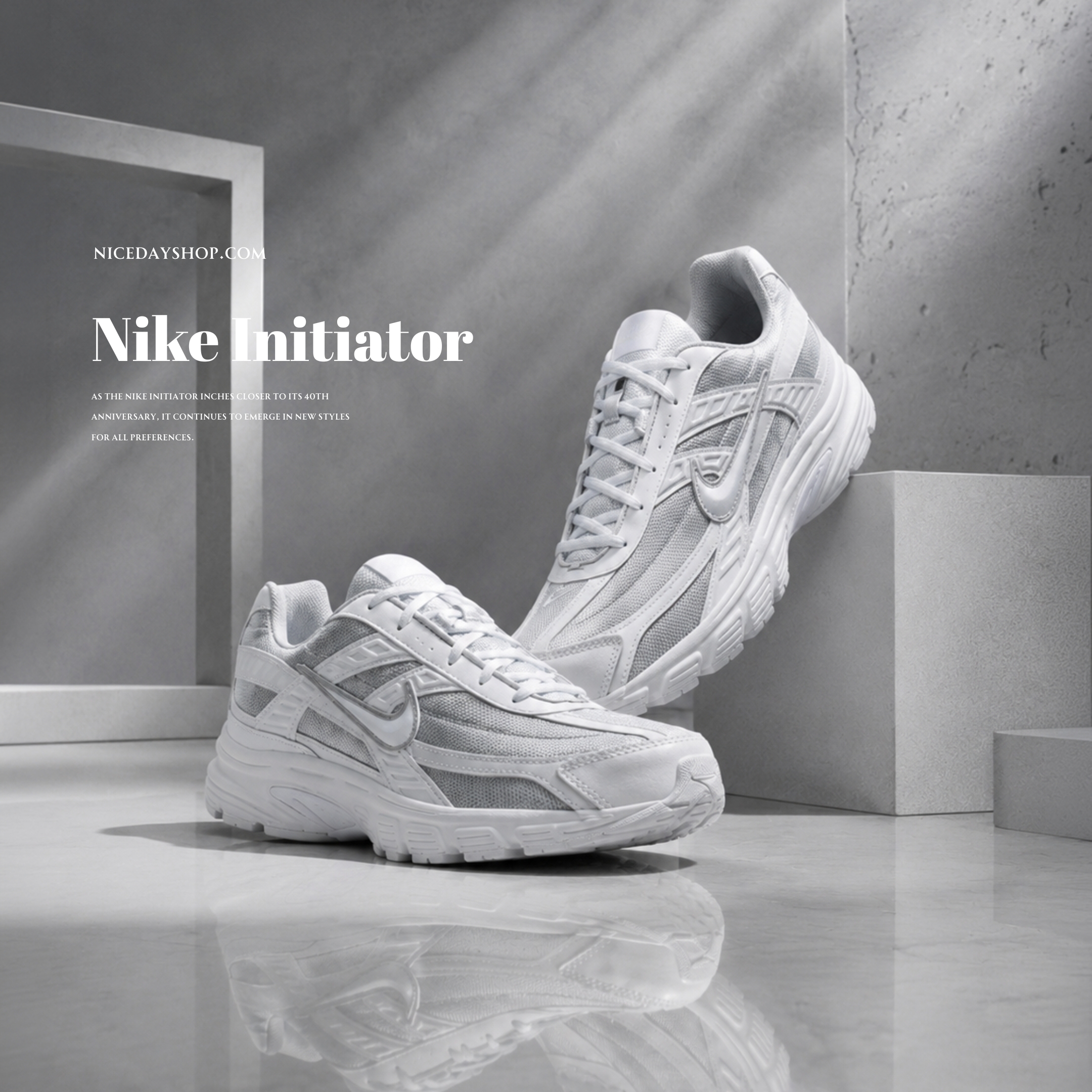 NICEDAY 代購 Nike Initiator 白灰 灰 白銀 復古 機能 慢跑 運動鞋 394055-005