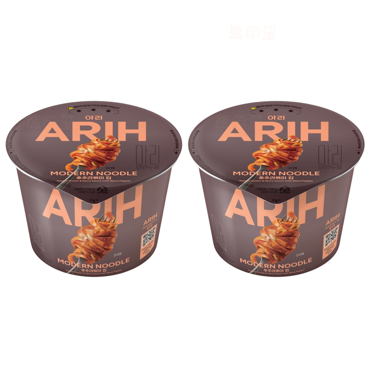 韓國 ARIH MODERN NOODLE 杯麵 (黑椒甜辣醬味) 130G X2