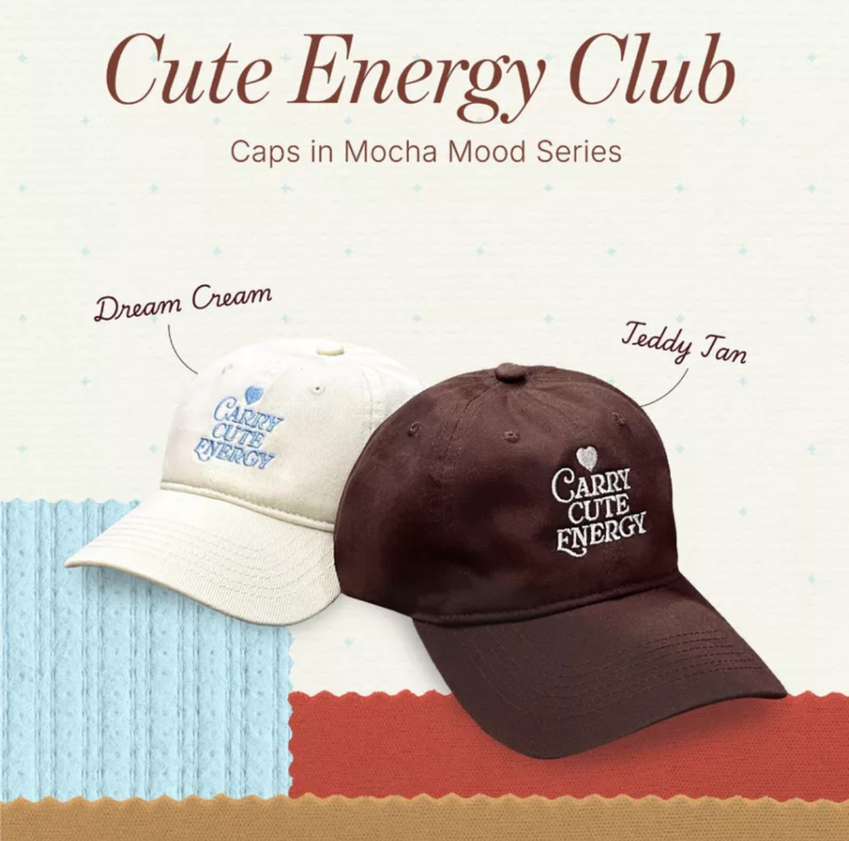 泰國熱搶 Cute Energy Club Mocha Mood 刺繡棒球帽