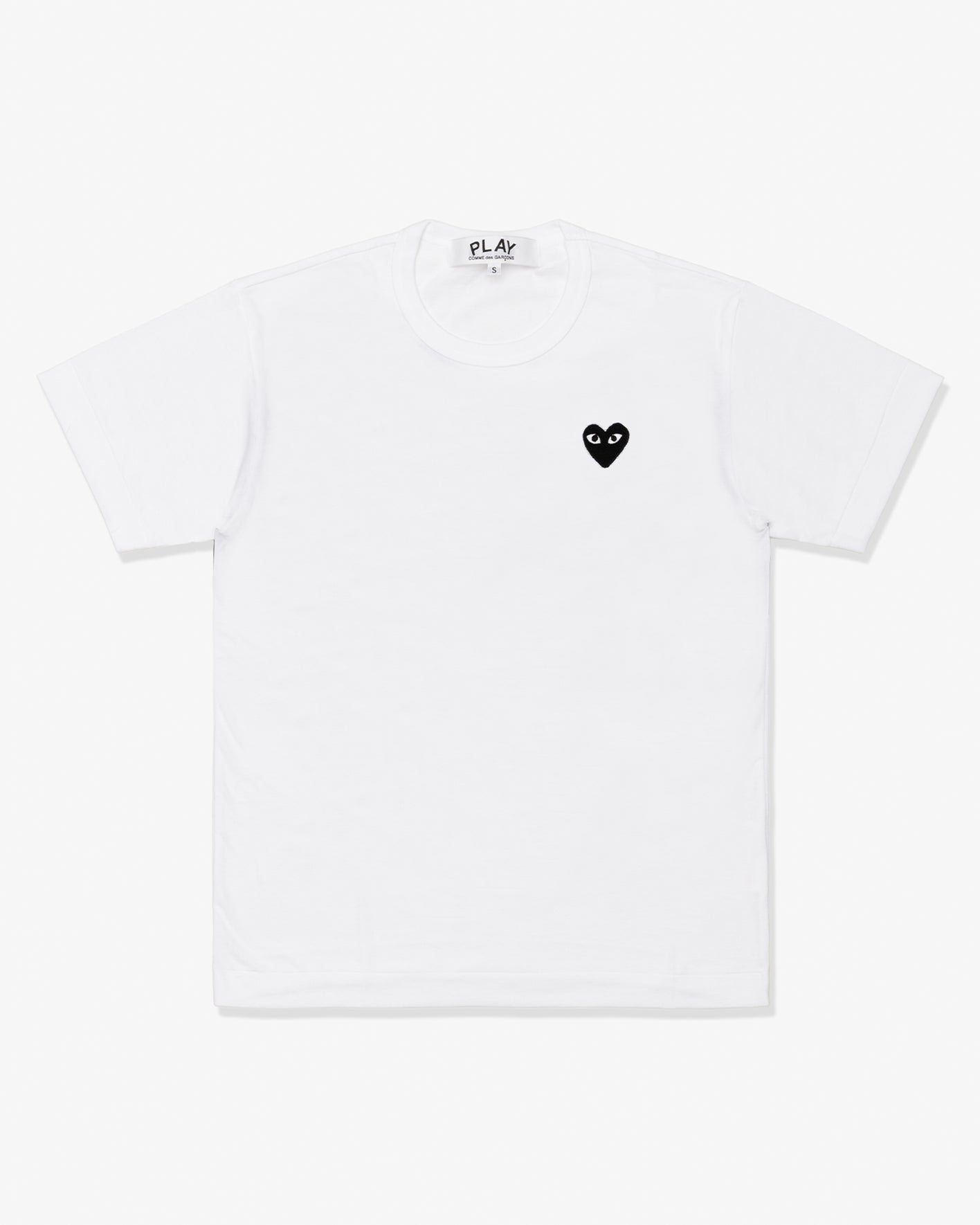 『日本連線中』2026SS CDG PLAY Cotton Jersey Black with Black Emblem White 川久保玲 愛心 短T AX-T353-051