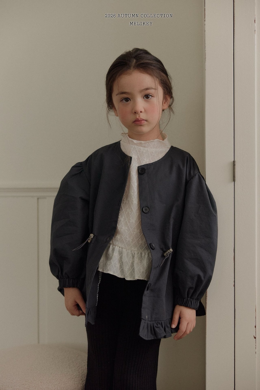 正韓秋MELIKEY  兩色英國女孩風衣外套