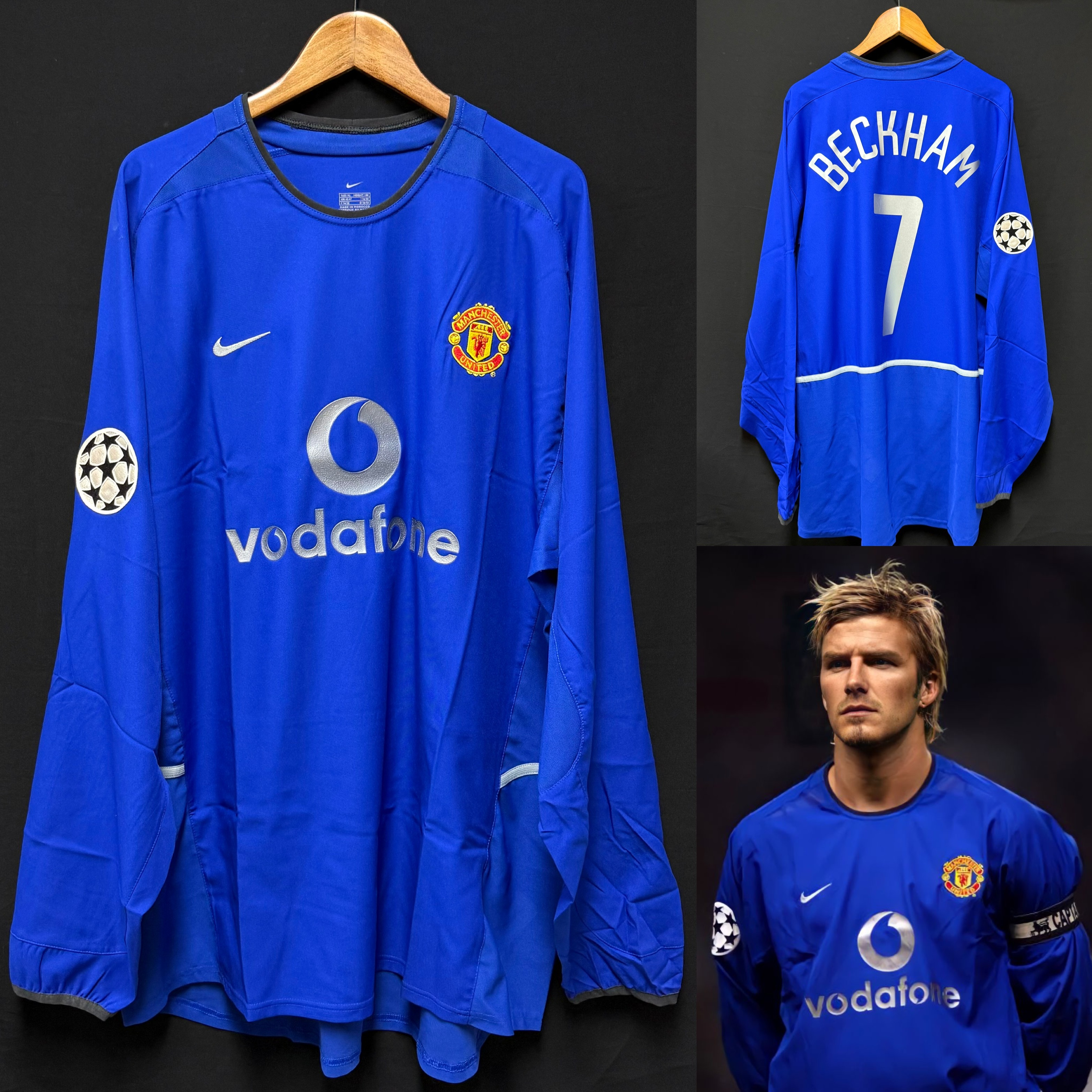 (Player Issue) Manchester United 2002-2003 Nike L/S Third Player Issue Shirt #7 BECKHAM