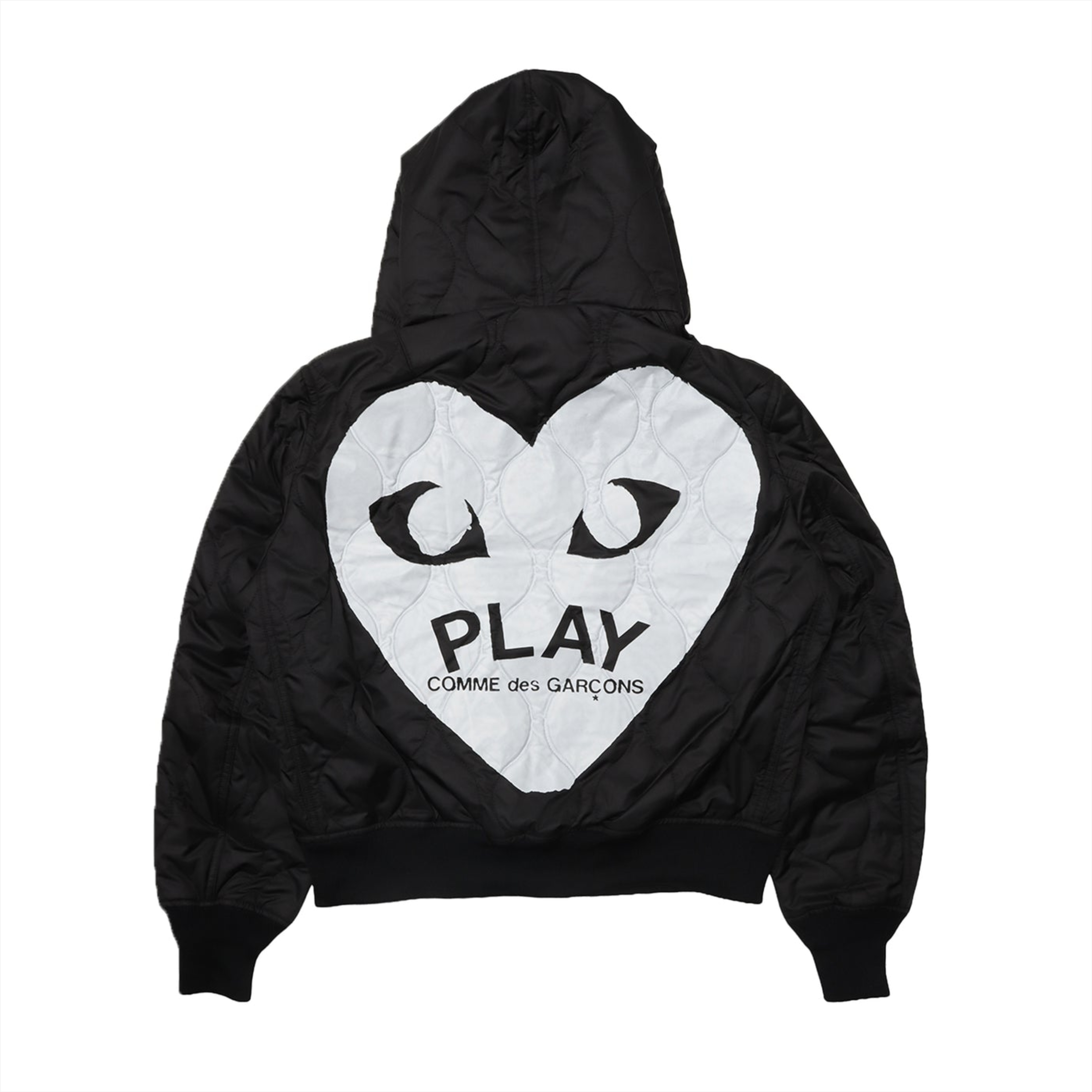 『日本連線中』2026SS CDG PLAY Polyester Quilted Jacket with Black Emblem 川久保玲 愛心 外套 AX-J002-051