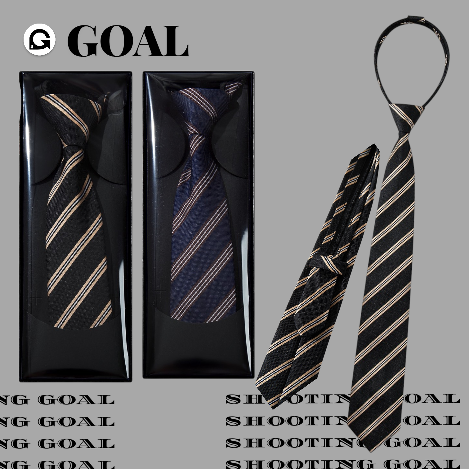 (GOAL) 撞色條紋領帶  LD19  LD21