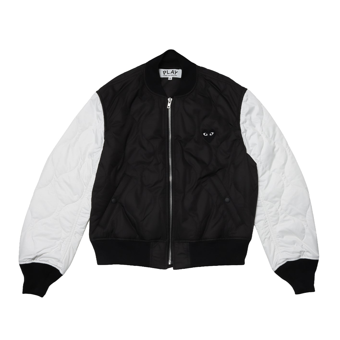 『日本連線中』2026SS CDG PLAY Polyester Quilted Jacket with Black Emblem 川久保玲 愛心 外套 AX-J001-051
