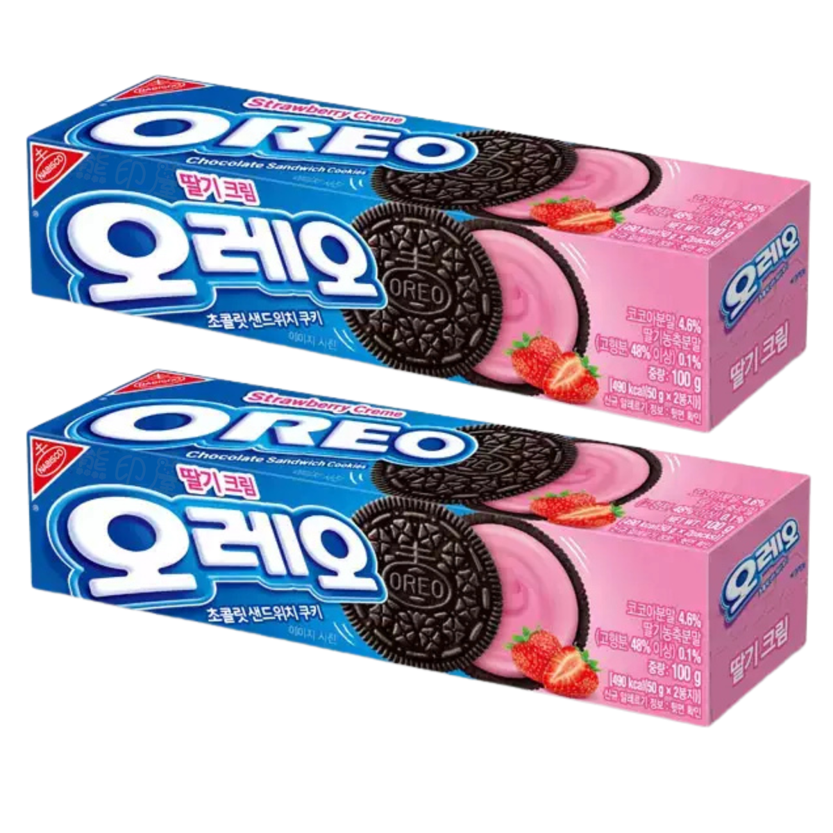 韓國 OREO 朱古力夾心餅 (士多啤梨味) 100G (粉) X2