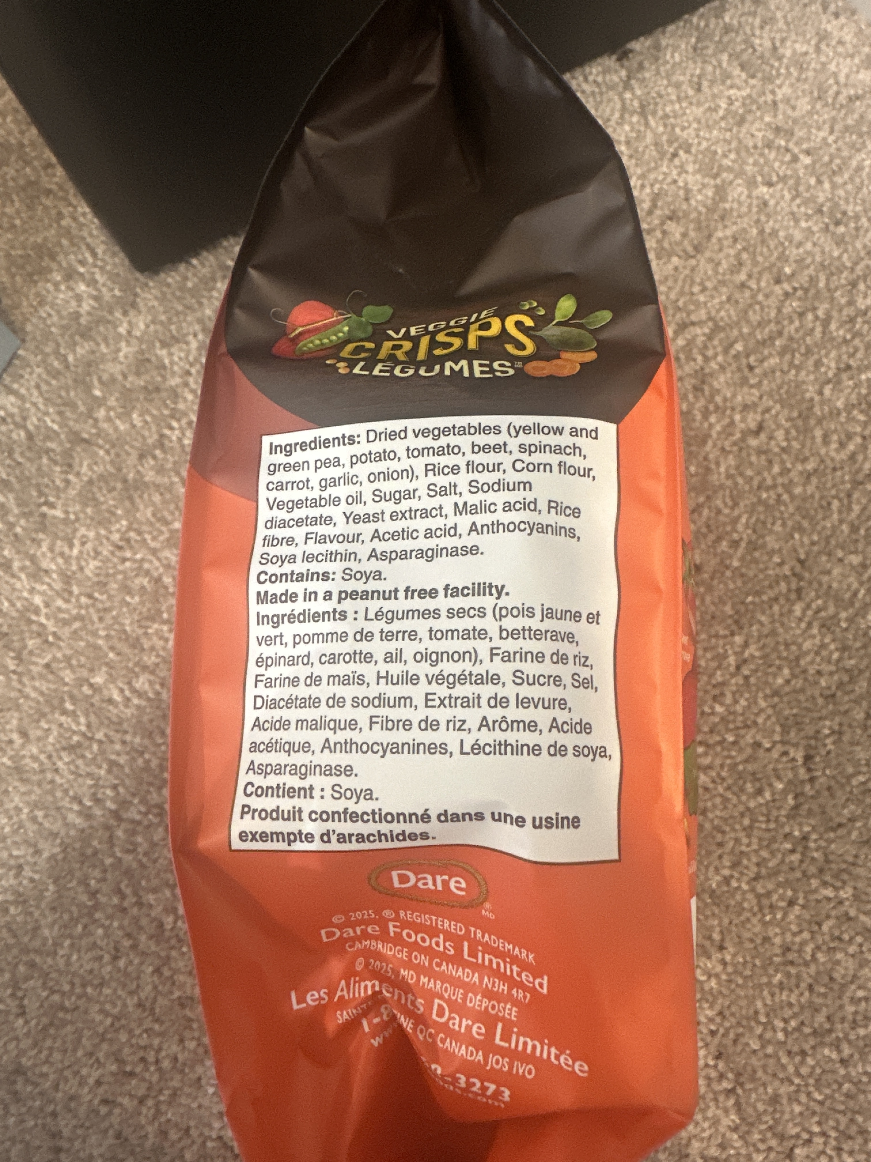 US15 Dare Veggie Crisps 茄汁味蔬菜脆片 100g   **到期日: 約 2026/11