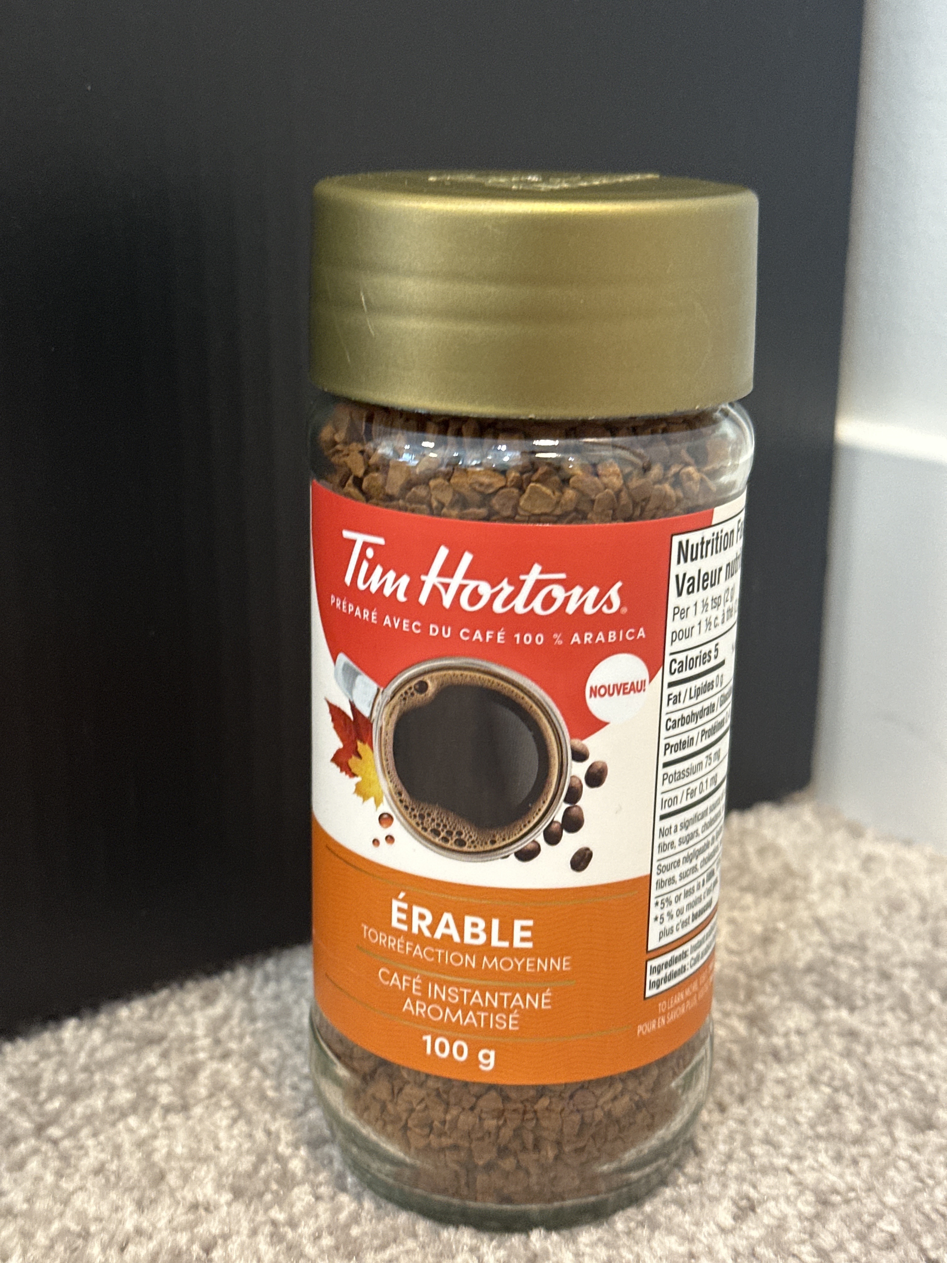 US17 Tims 楓糖味即溶咖啡粉 Maple Medium Roast Instant Coffee 100g  **到期日: 約 2027/12