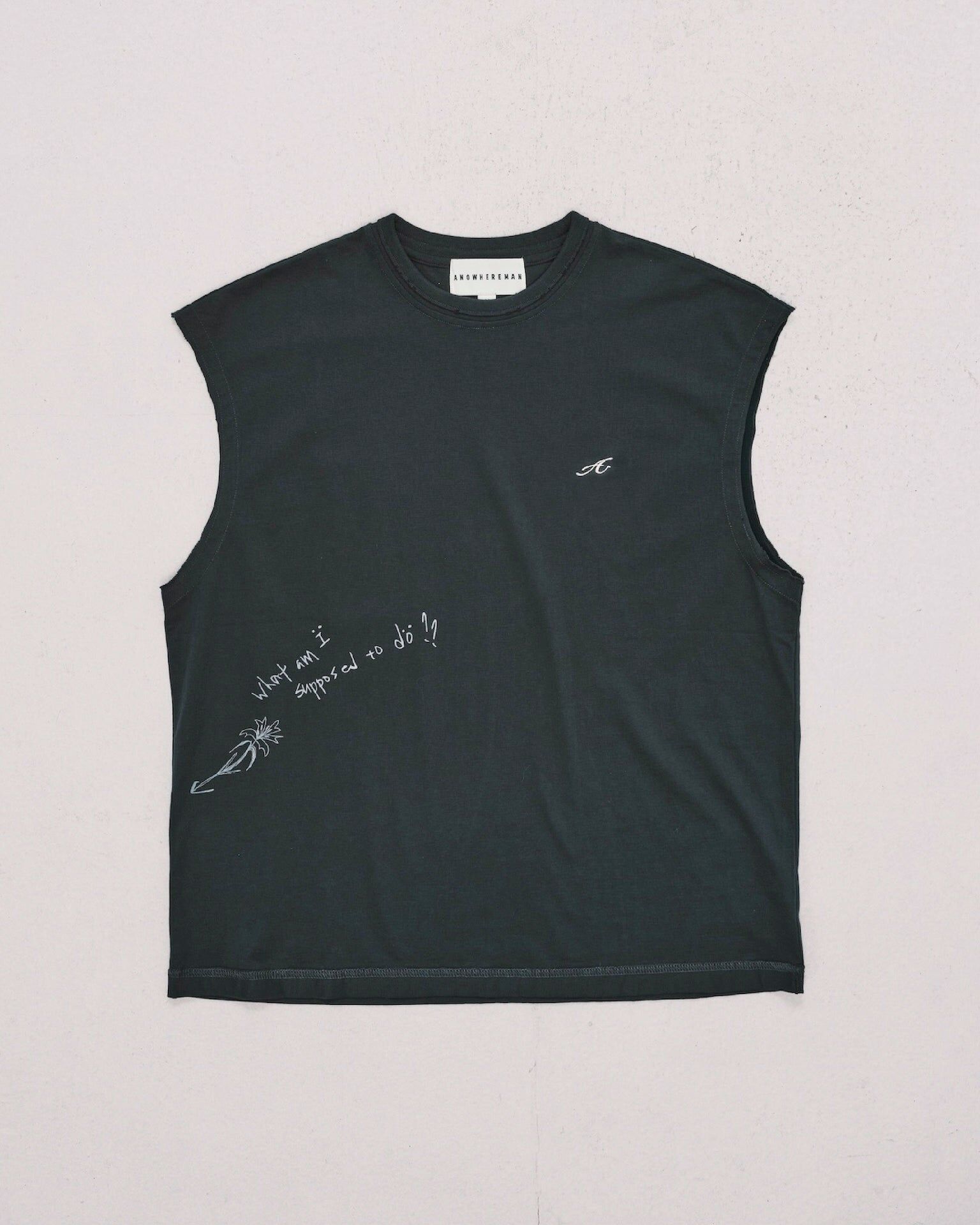 ANOWHEREMAN｜"A" Basic Sleevless Top (Grey)