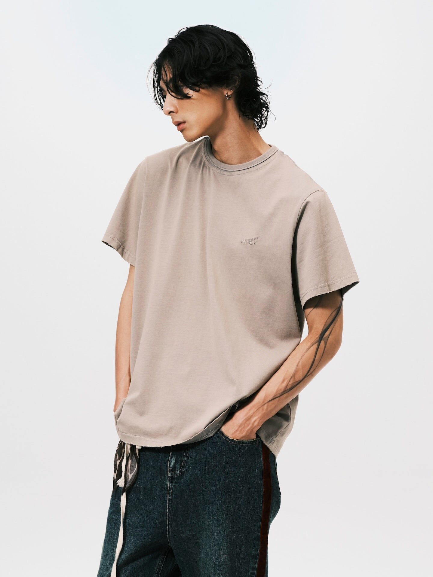 ANOWHEREMAN｜"A" Oversize SS Tee (Beige)