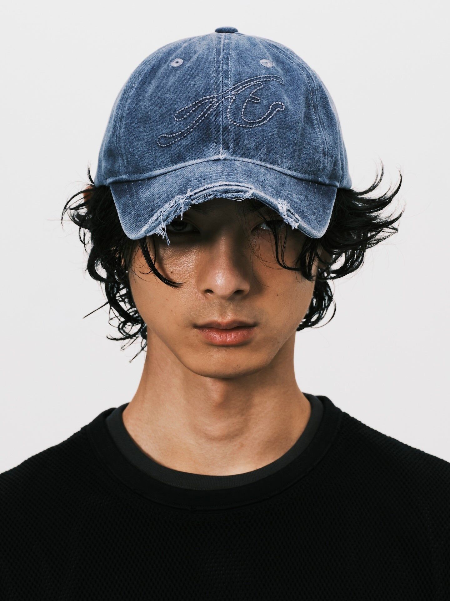ANOWHEREMAN｜Raw Edge Baseball Cap (Blue)