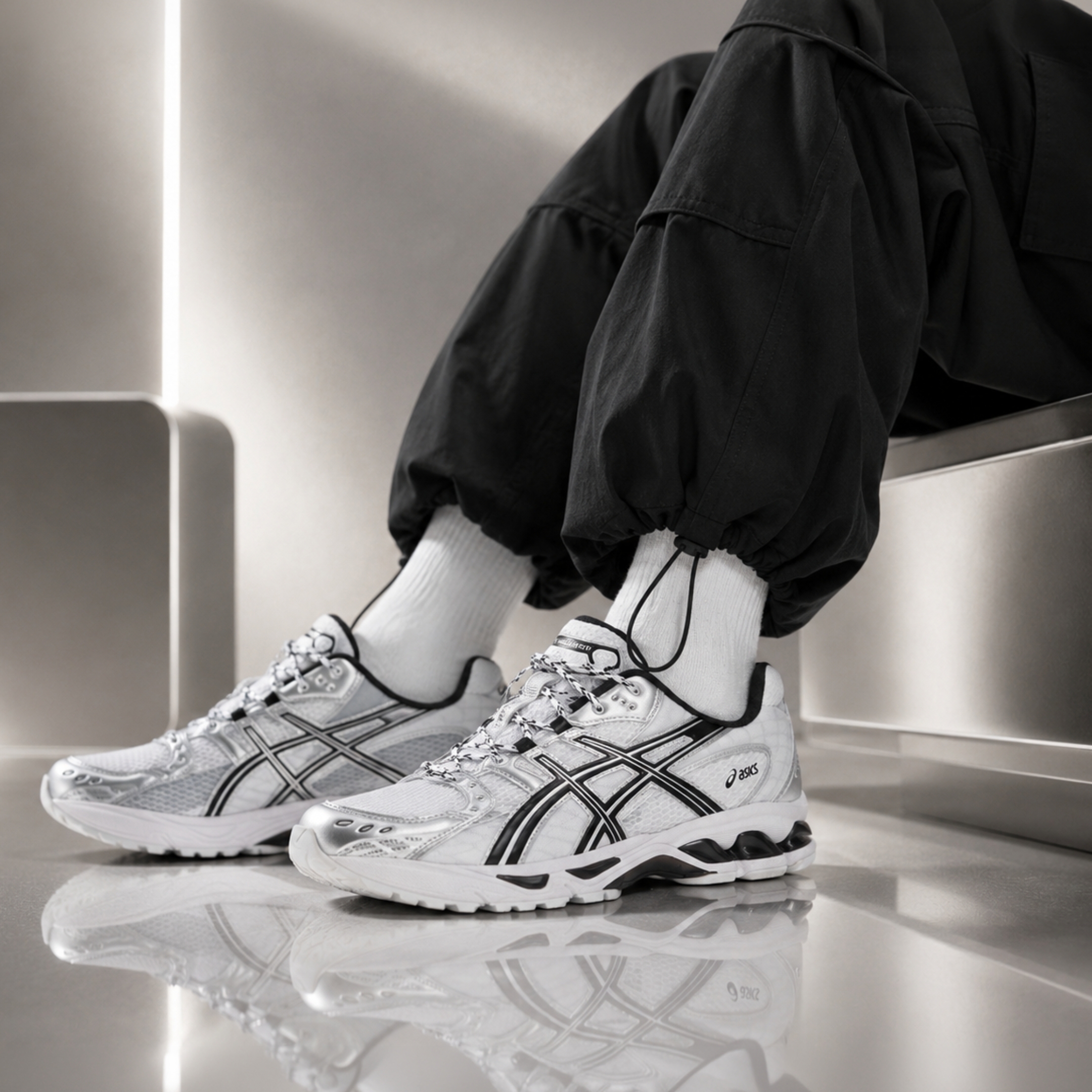 NICEDAY 代購 ASICS GEL-NIMBUS 10.1 黑銀 白 陰陽 復古 運動鞋 1203A780-101