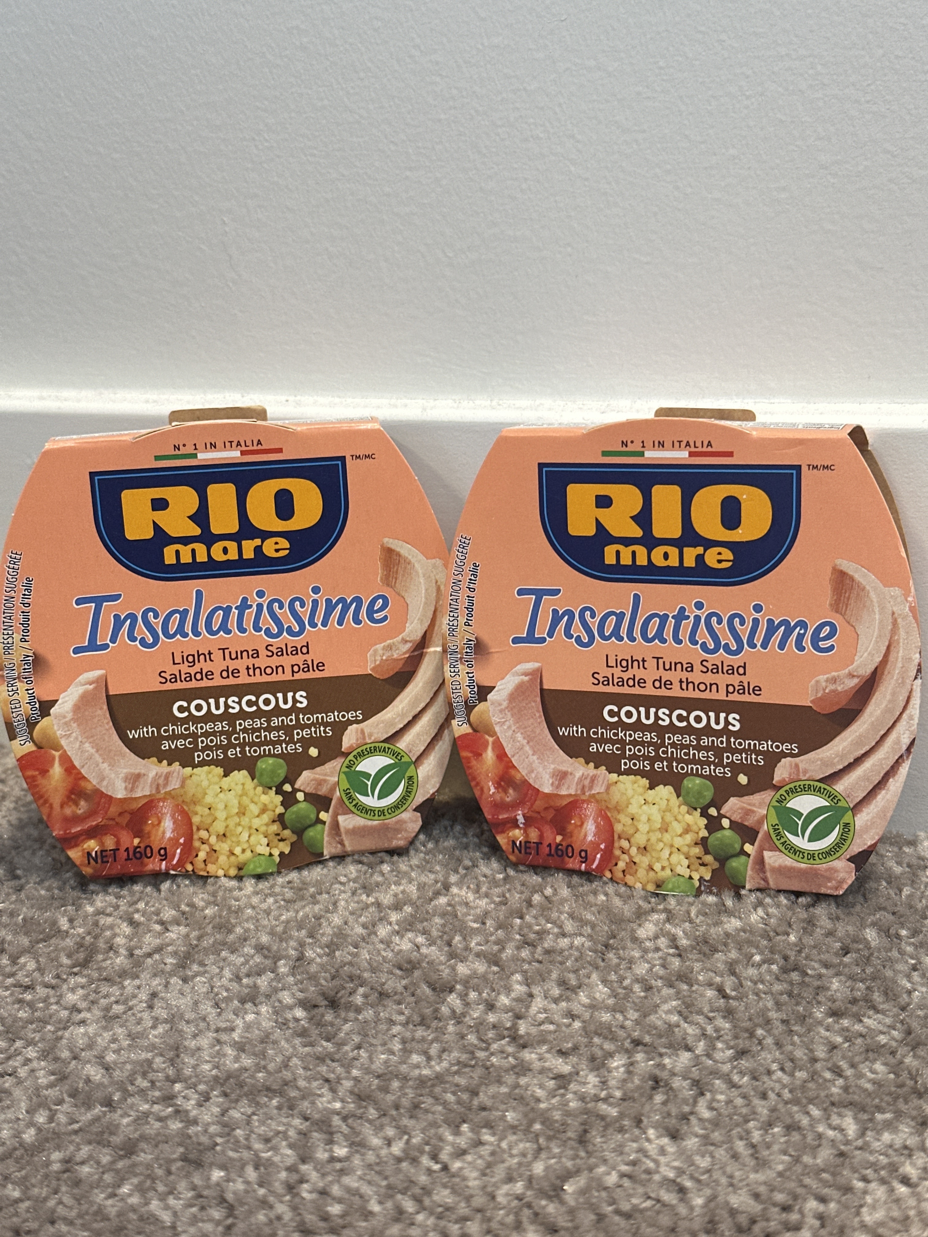 US18 Rio Mare Insalatissime 即食小米鷹嘴豆吞拿魚沙律罐頭 160g x2盒  **到期日: 約 2028/09