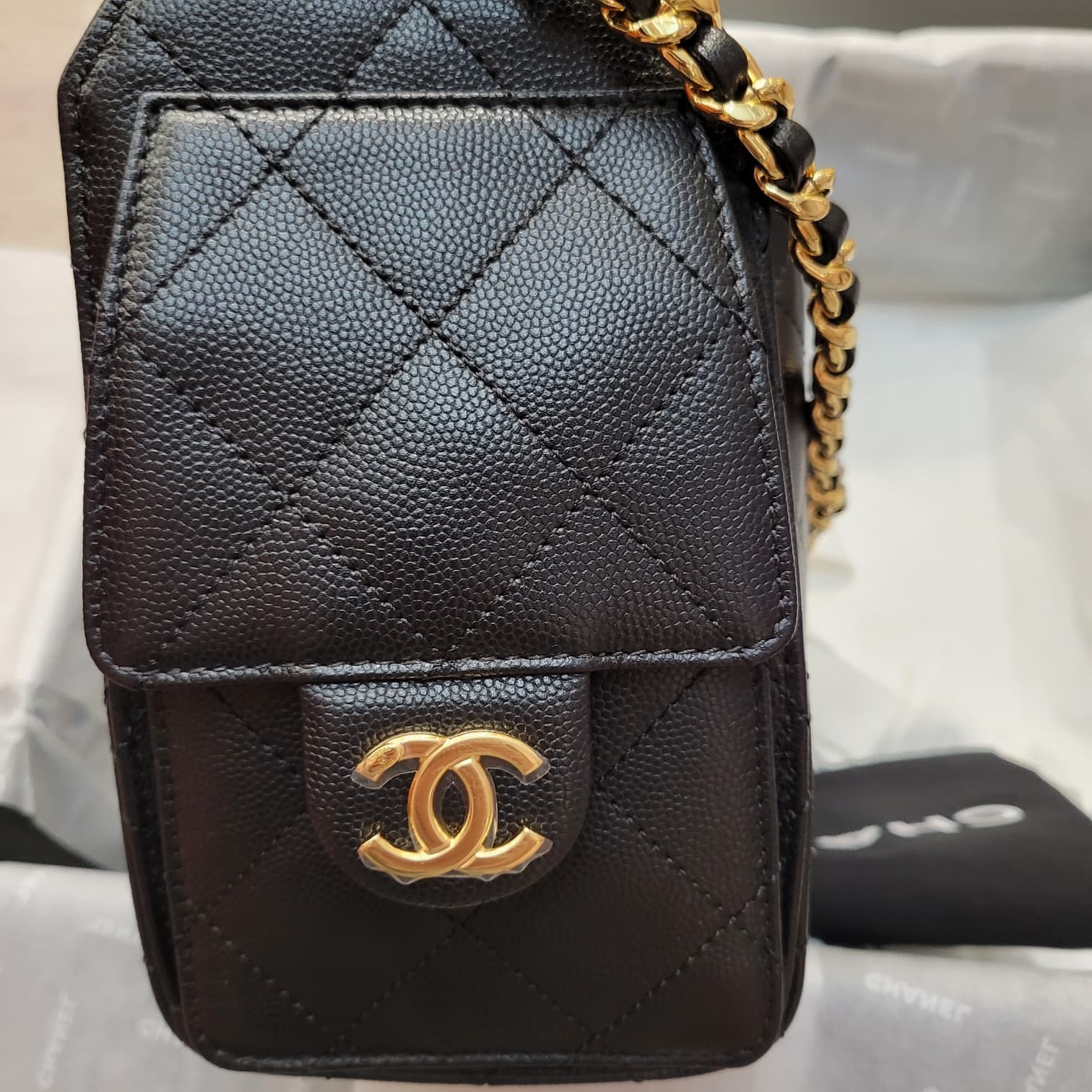 CHANEL AS5631 25 MINI BLACK GOLD CAVIAR 黑金