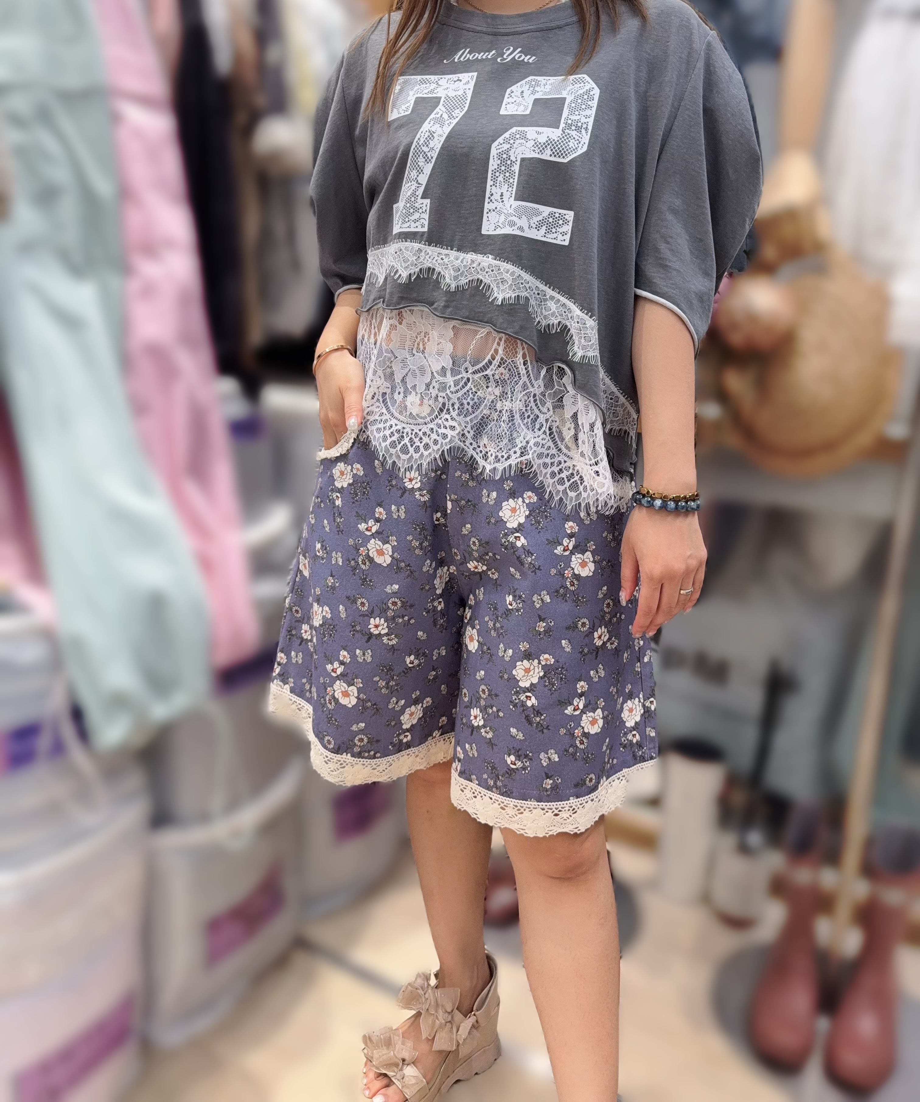 【限量】MC29 碎花褲   S:腰28-36 HIP44   長19.5  /      M:腰29-37 HIP45   長19.5 $399