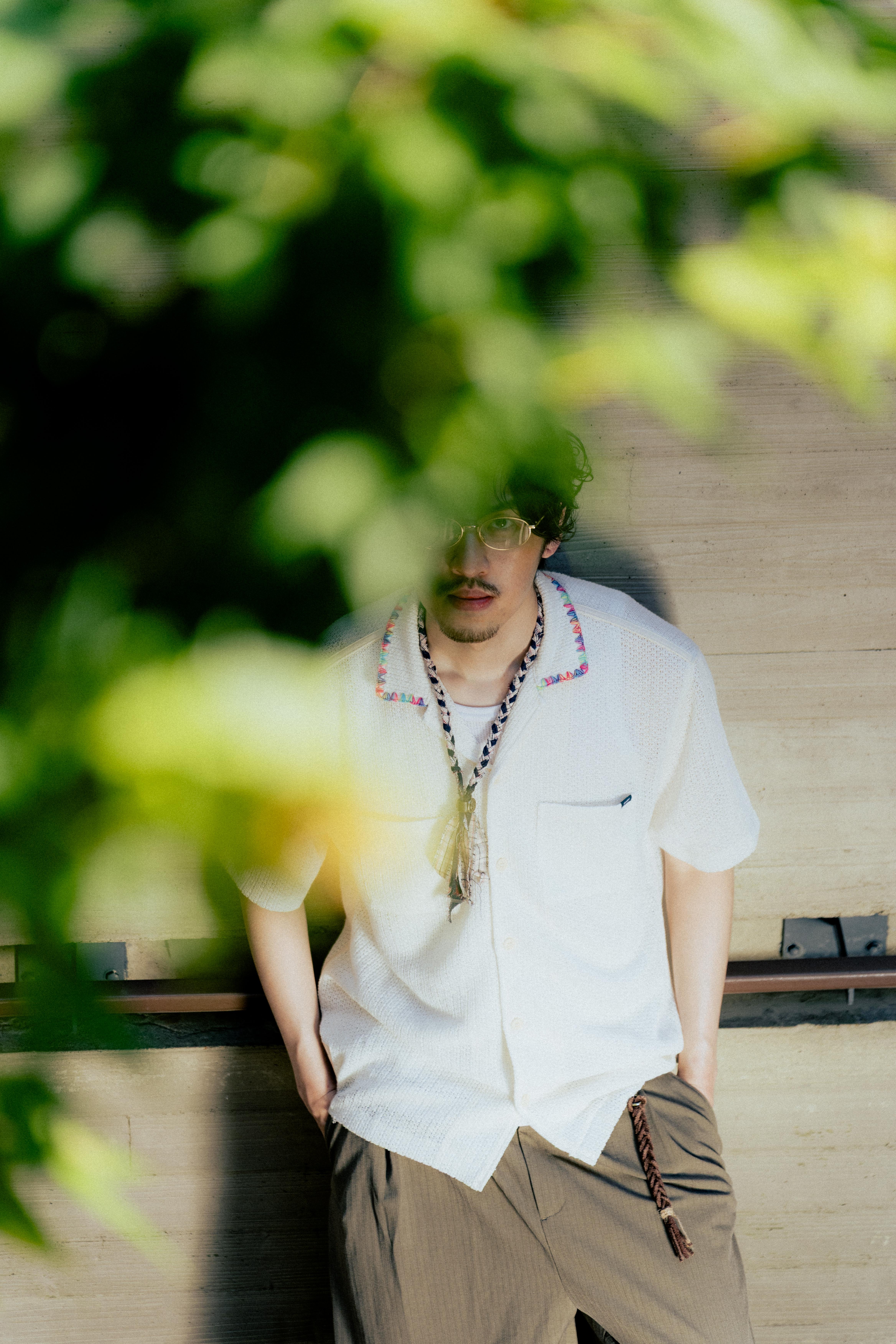【pre-order】Mesh Contrast Collar Shirt | Creamy White｜Hong Kong Original Design
