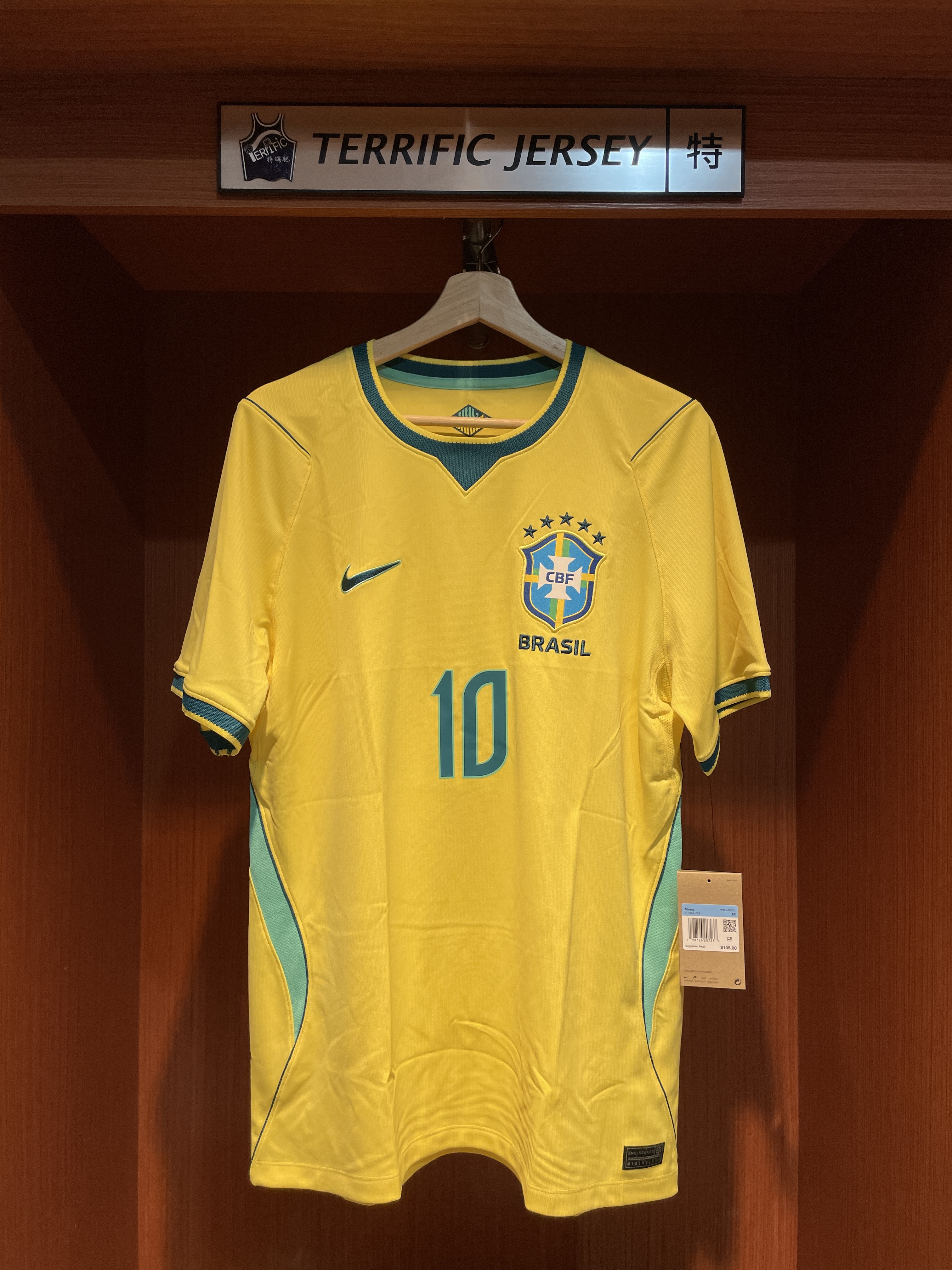 FIFA足球 Neymar Jr. 巴西黃 主場 2026 世界盃 Home Nike Replica Jersey 球迷版 燙印 全新