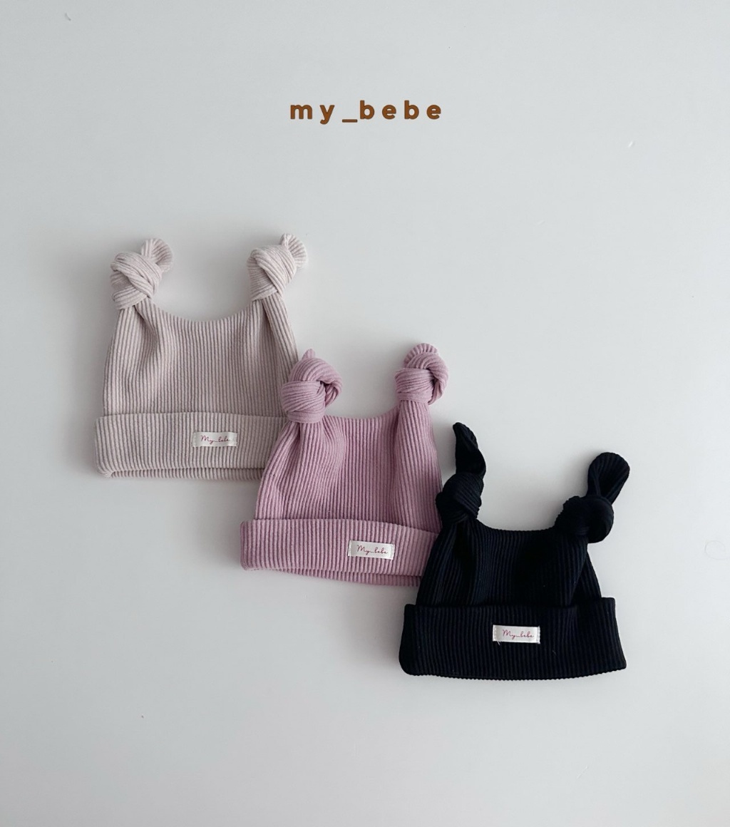 正韓秋Mybebe 嫩嬰雙耳朵直條帽