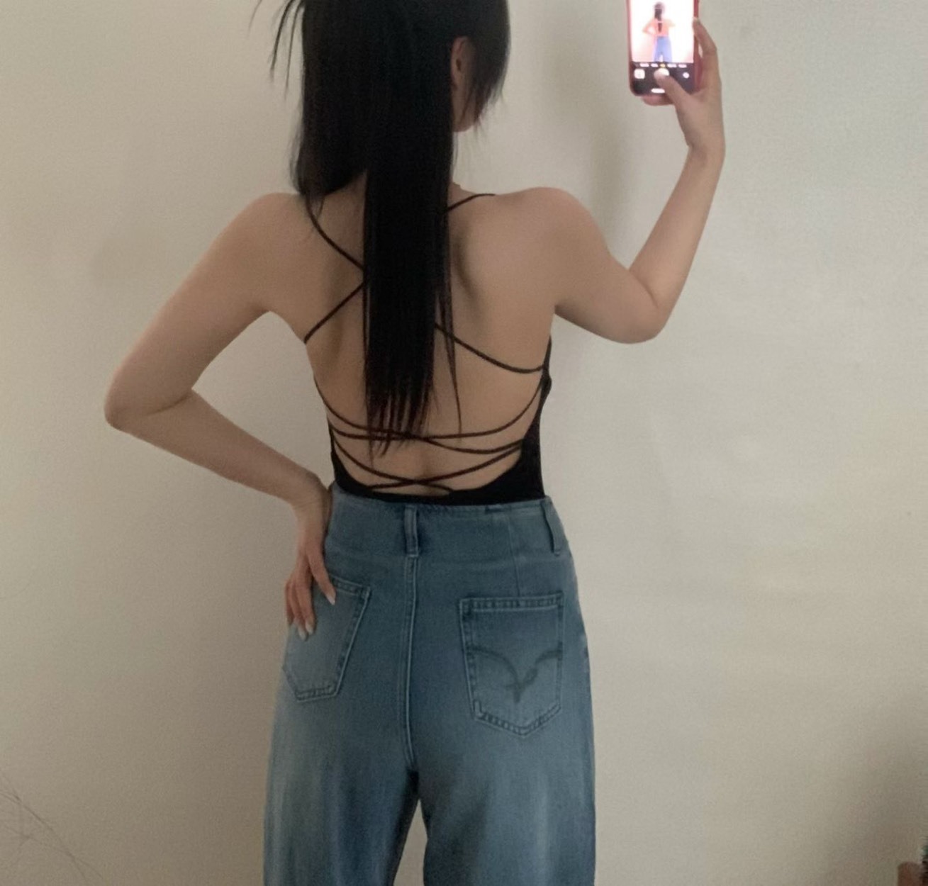 細肩美背交叉BRA內搭背心