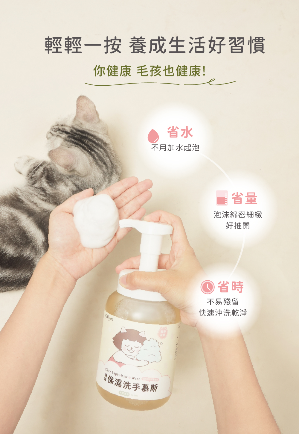 超凝小姐 Ladyn 植萃保濕洗手慕斯 - 木質清香