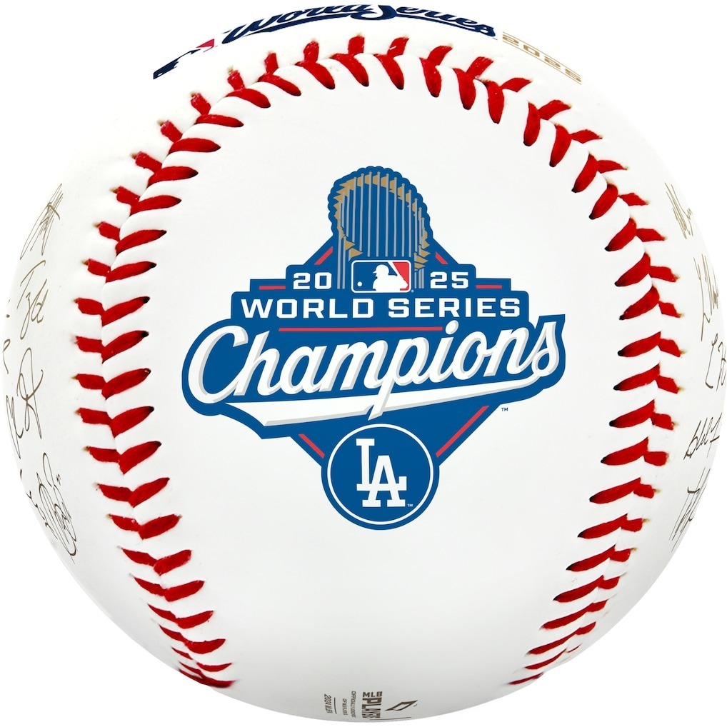MLB棒球 Los Angeles Dodgers 洛杉磯道奇 世界冠軍 連霸球 印刷簽名球 紀念球 Facsimile Signature Gold Baseball Rawlings 全新