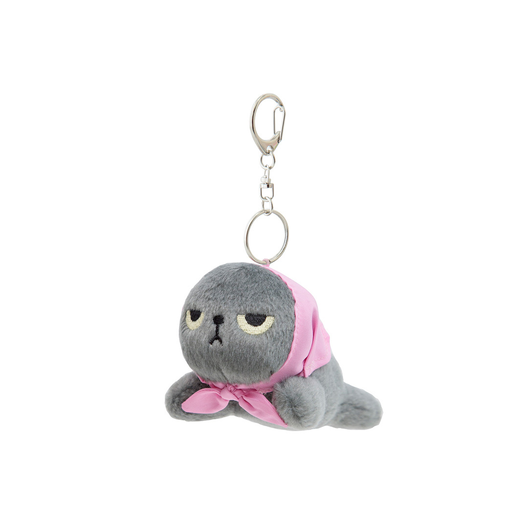 Angry Machiko STUFFED ANIMAL KEYCHAIN LYING DOWN