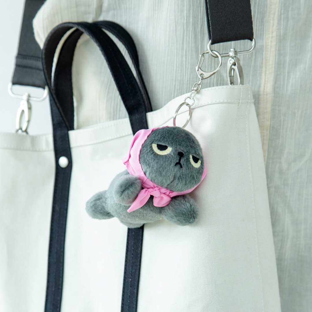 Angry Machiko STUFFED ANIMAL KEYCHAIN LYING DOWN