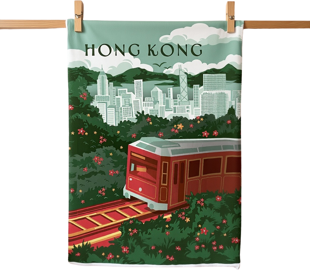 THE LION ROCK PRESS 茶巾：山頂纜車