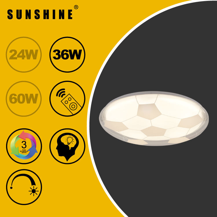 [CLF2 Football] Ceiling Light Tri-tone/Remote 3Color+Dimmable 24W / 36W / 60W