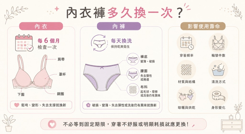 內衣褲多久換一次?