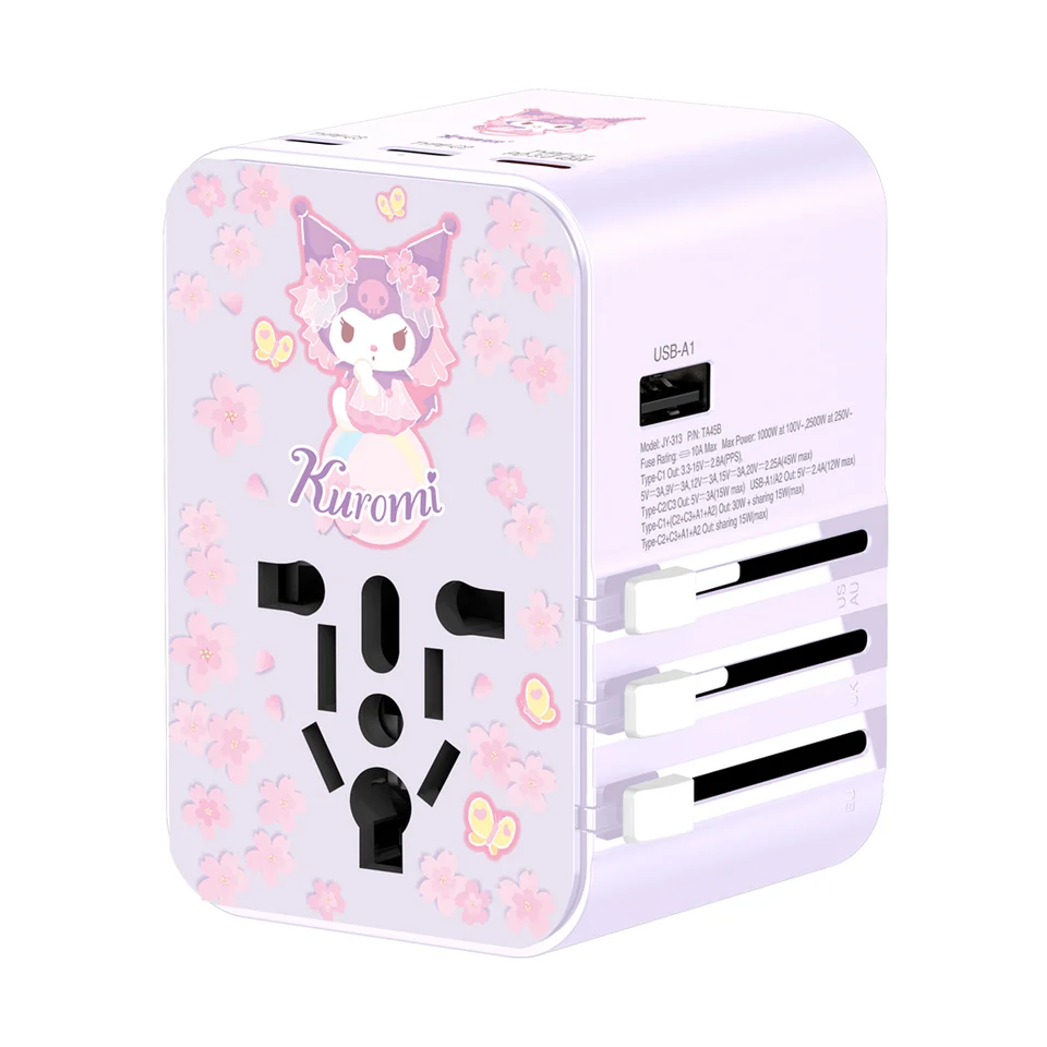 XPower x Sanrio Kuromi TA45B 45W 6輸出 PD3.0/PPS快充旅行充電器