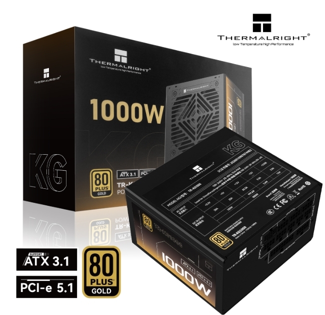 Thermalright KG1000 - ATX3.1 Gold 電源供應器 火牛 (黑色/白色)