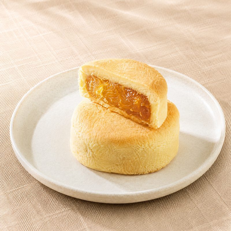 麥仕佳鳳梨纖果酥剖面：低糖鳳梨纖果粒內餡
