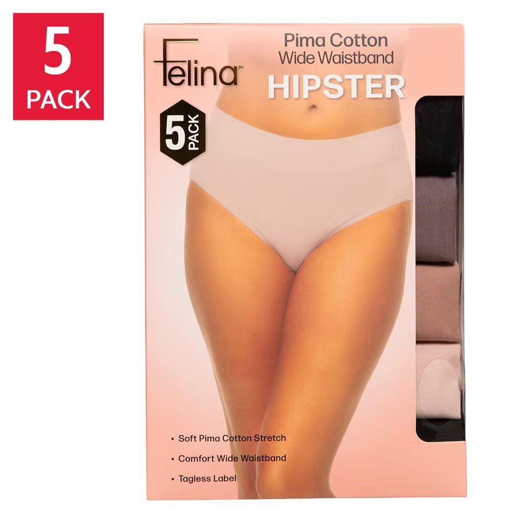 【預購】Felina H073156 Pima 女裝棉質內褲 (5件裝)