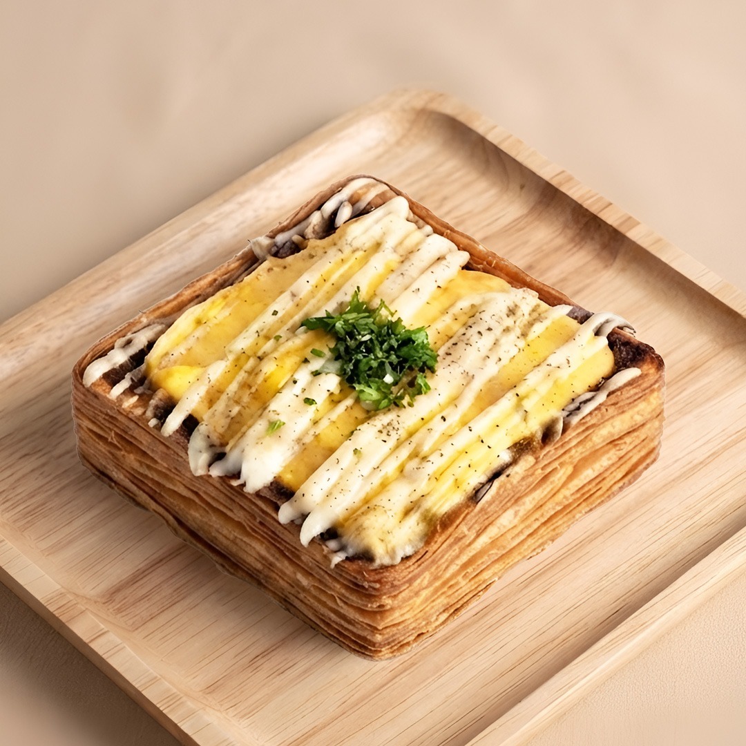 Black Pepper Pulled Mushroom Millefeuille Toast