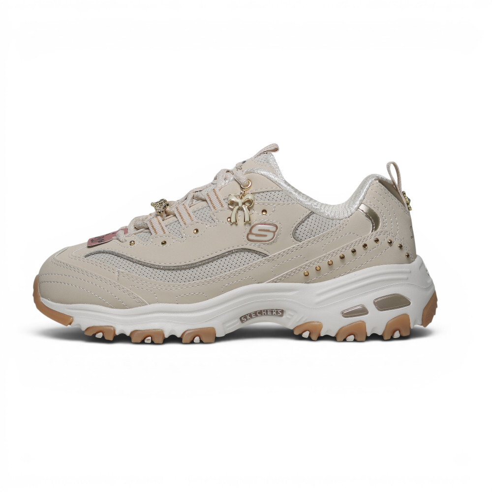 SKECHERS 休閒鞋 D LITE 奶茶色 蝴蝶結 寬楦 老爹鞋 女 150876WNTGD