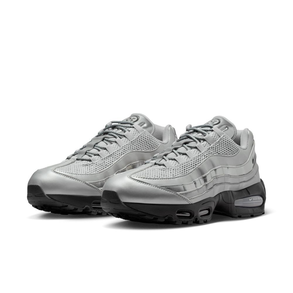 NIKE 休閒鞋 AIR MAX 95 BIG BUBBLE SE 銀黑色 氣墊 復古 男 IB6830-002