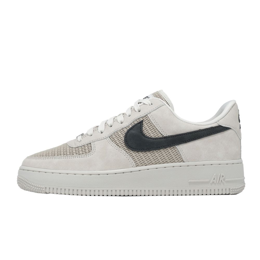 NIKE 休閒鞋 Air Force 1 07 LV8 麂皮 編織 米白黑勾 AF1 男 II9807-002
