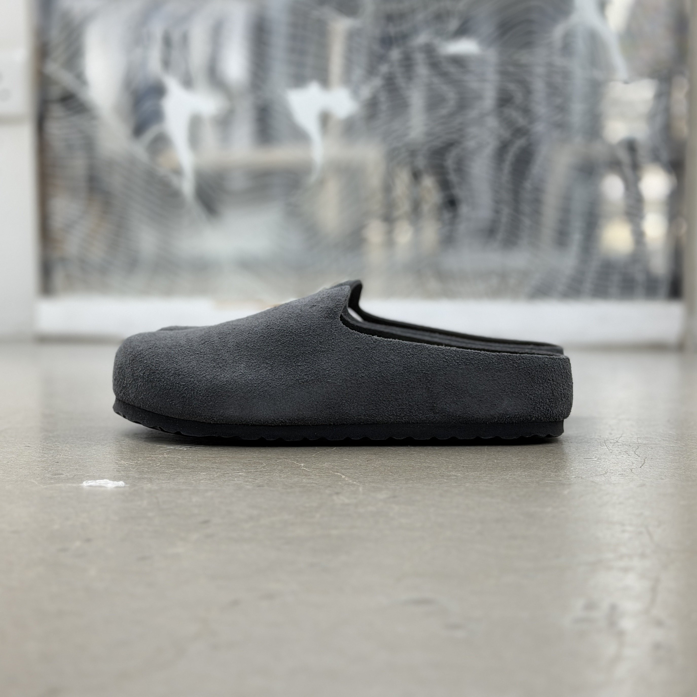 Birkenstock Amsterdam Wrapped Suede Leather Charcoal | 1032542