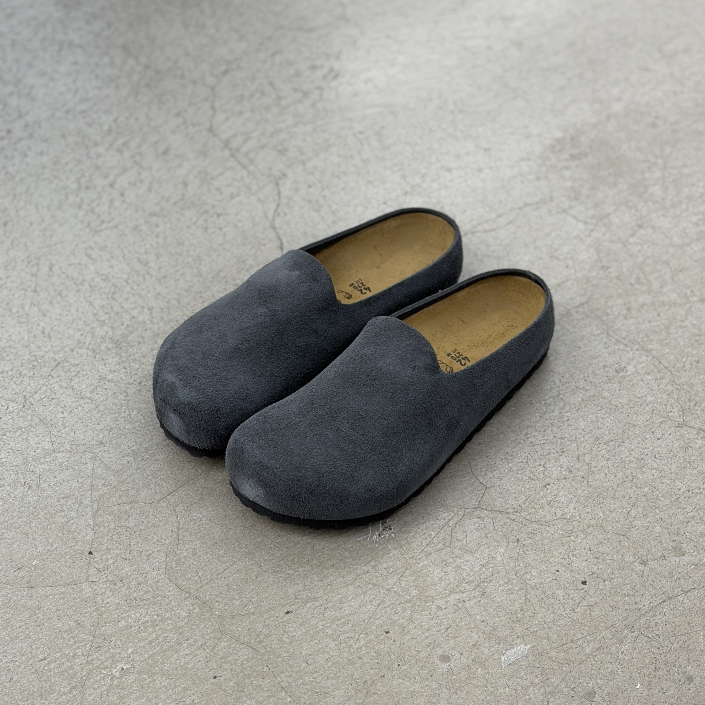Birkenstock Amsterdam Wrapped Suede Leather Charcoal | 1032542