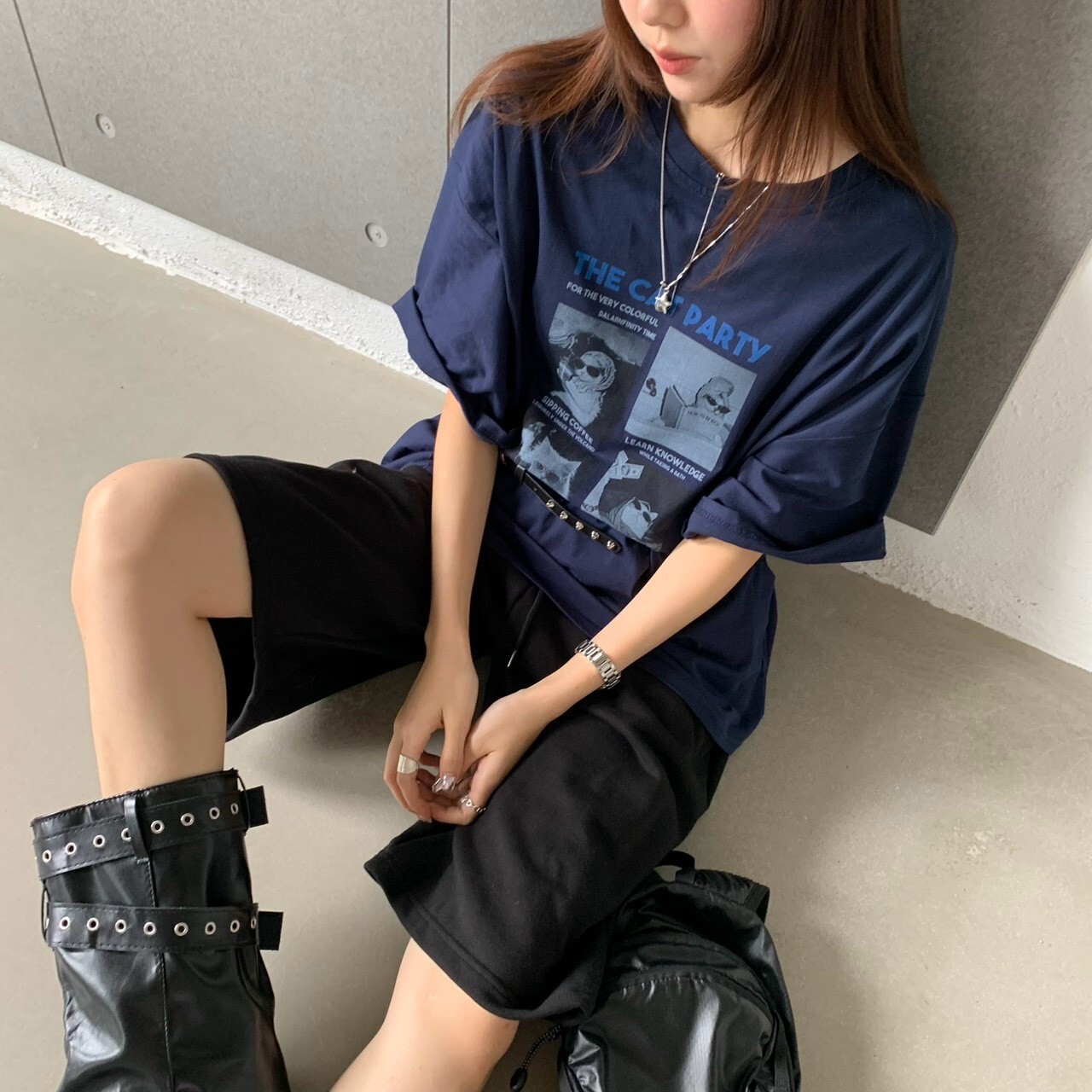 ISA_貓咪派對 一件態度到位!寬鬆大TEE_65090