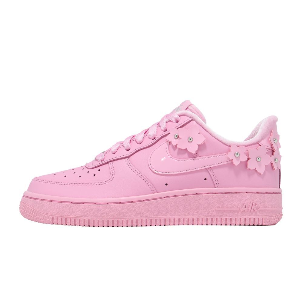 NIKE 休閒鞋 AIR FORCE 1 07 粉色 立體花朵 皮革 復古 女 IR8637-600