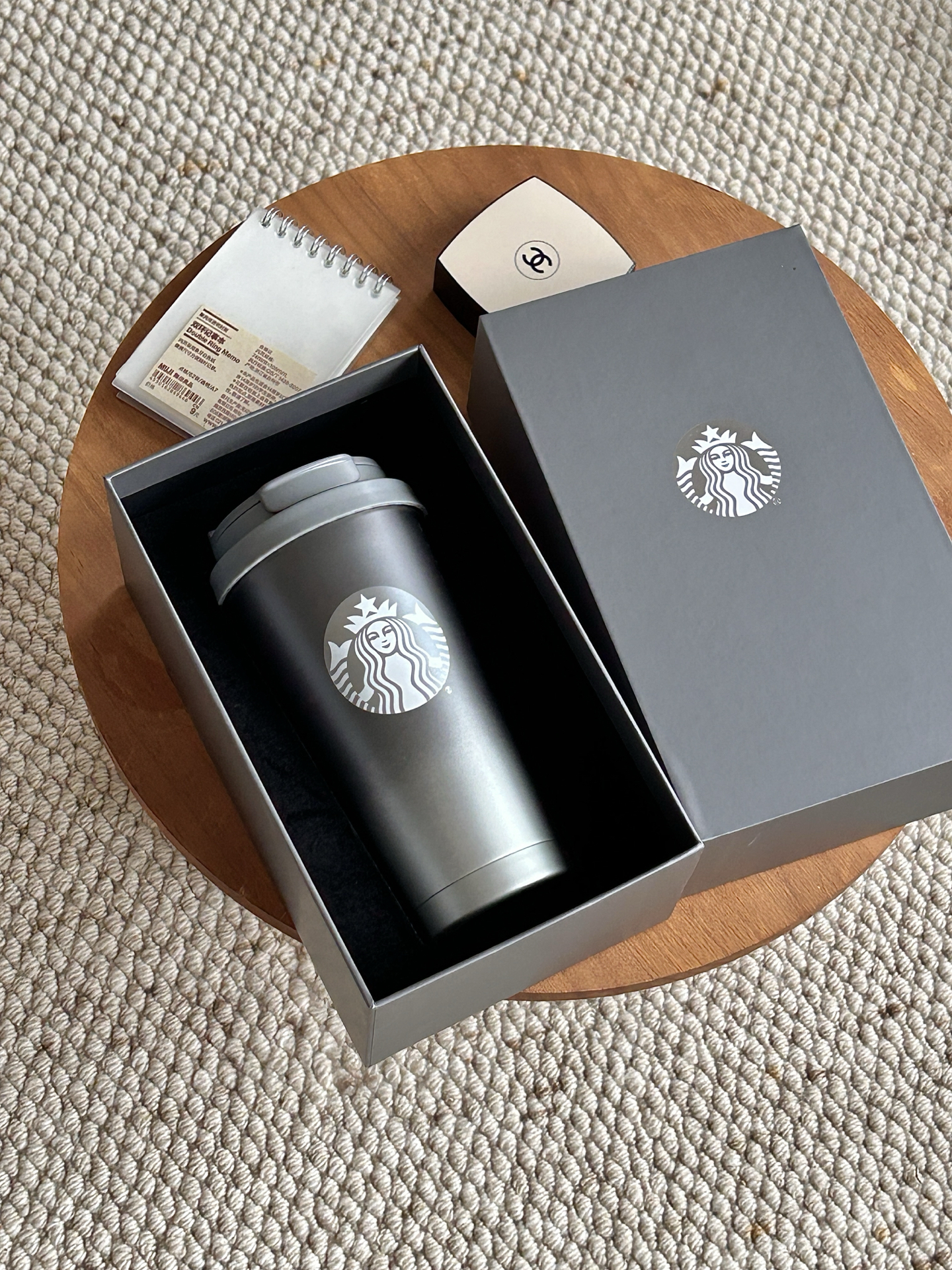 代購-Starbucks星巴克 磨沙黑銀漸變款 不鏽鋼保溫杯 500ml