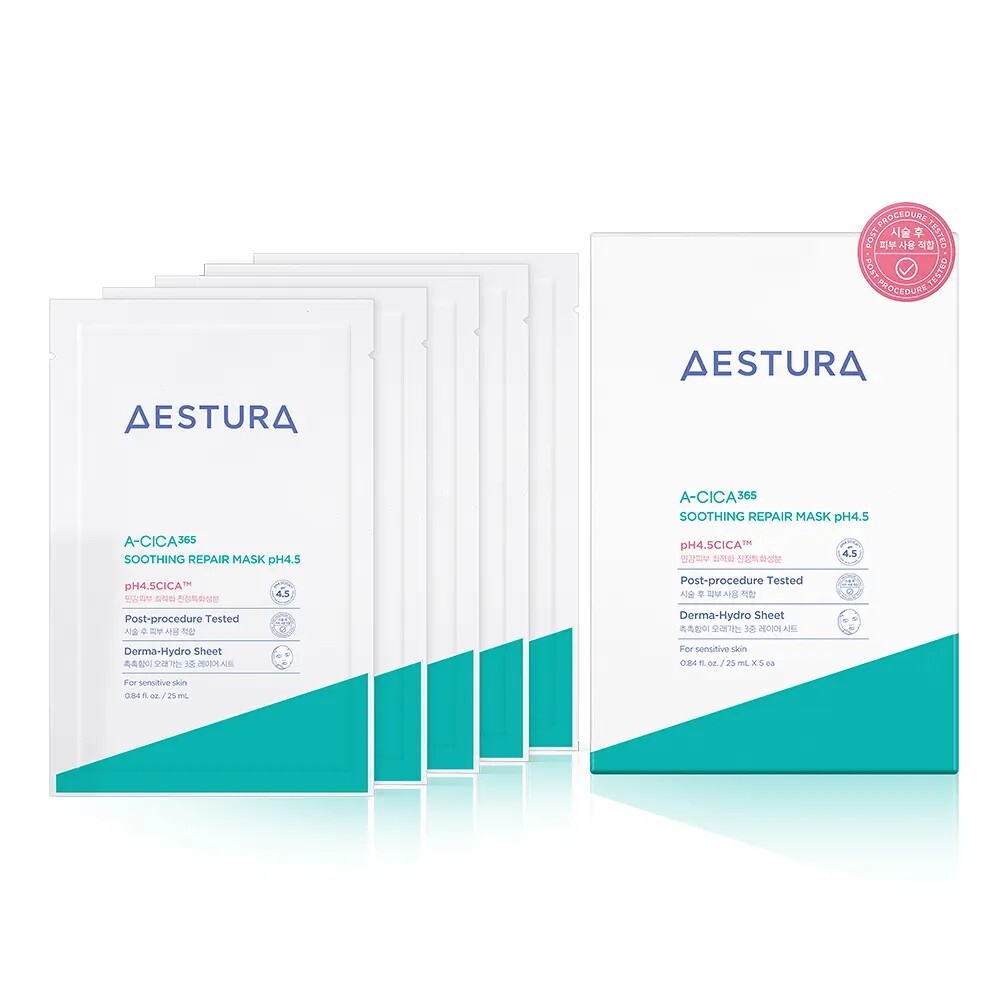 AESTURA  A-Cica 365 pH4.5 Soothing Repair Mask Sheet 5ea