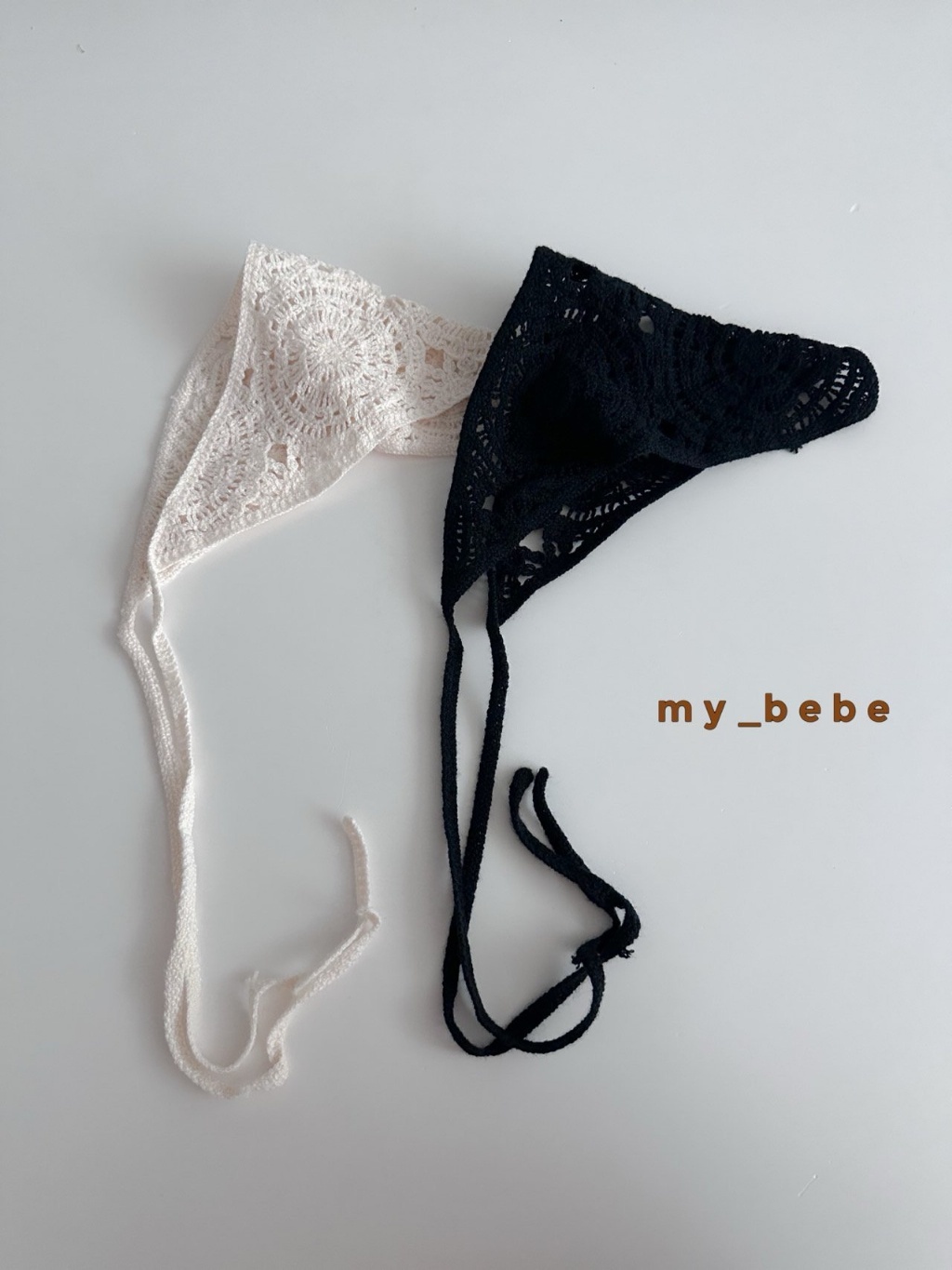 正韓秋Mybebe 兩色鄉村編織頭巾