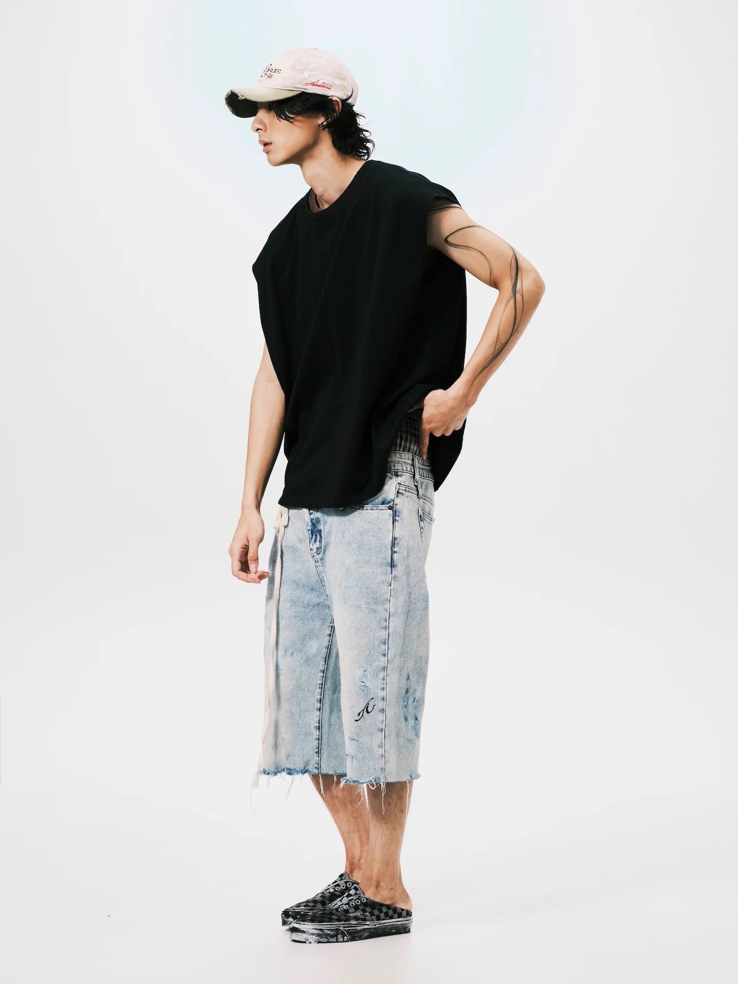 ANOWHEREMAN OVERSIZE MUSCLE TEE 超寬鬆 磨破 背心